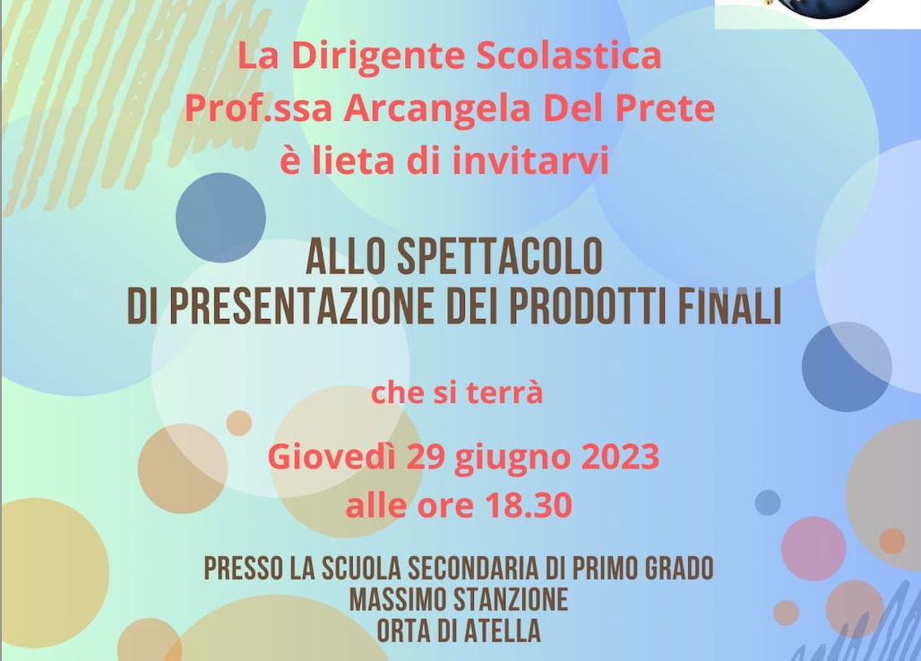 Spettacolo di presentazione dei prodotti finali a.s. 2022-23